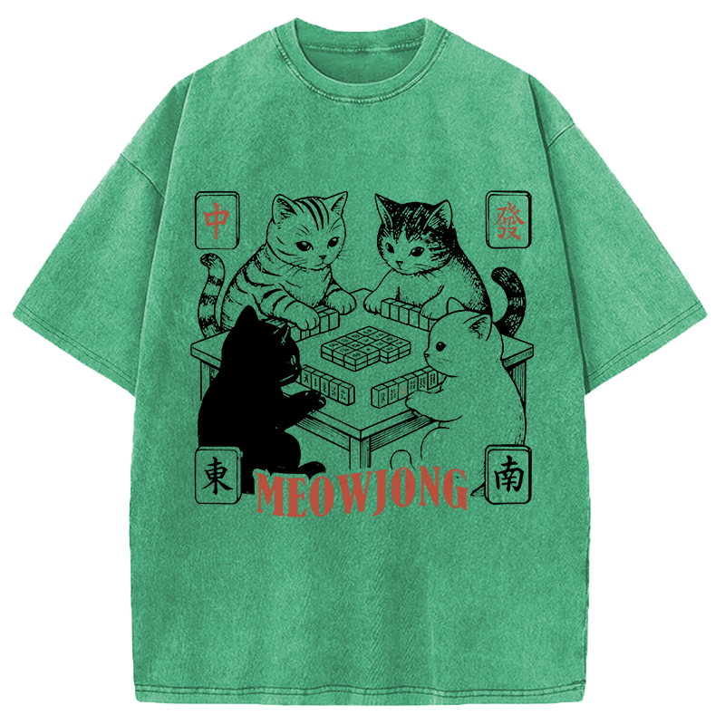 Tokyocanvas Meowjong Washed T-Shirt