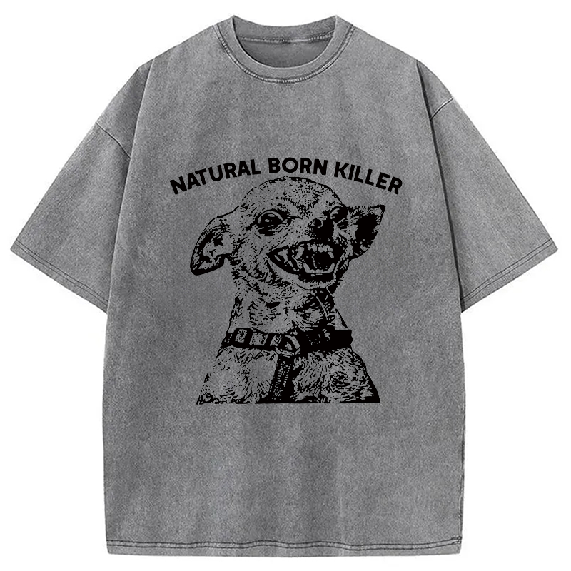 Tokyocanvas Funny Chihuahua Washed T-Shirt