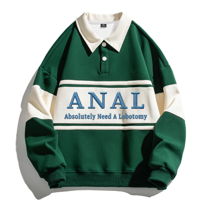 Tokyocanvas ANAL Polo Embroidered Sweatshirt