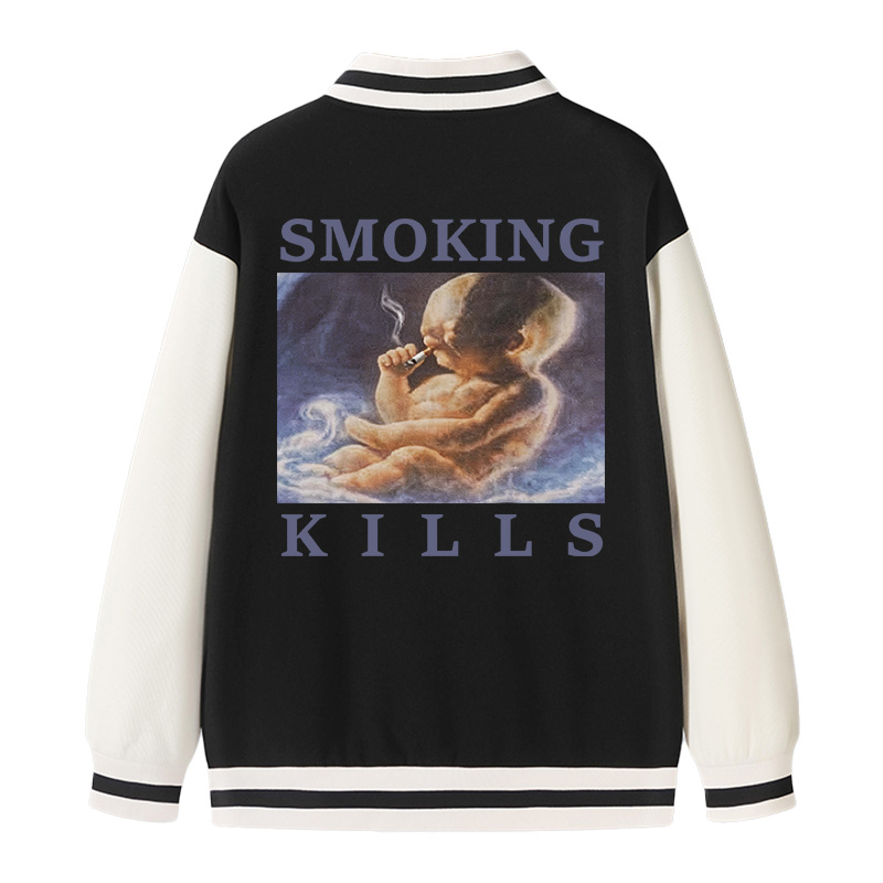 Tokyocanvas Smoking Kills Cigarette Addict Baby Varsity Jacket