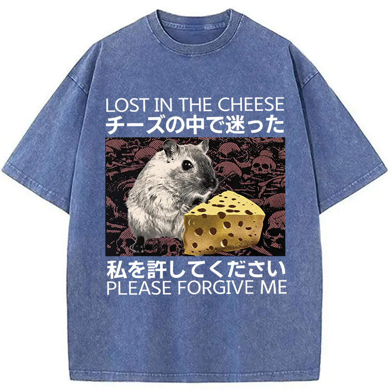 Tokyocanvas Lost in Cheese Japanese Rat Washed T-Shirt