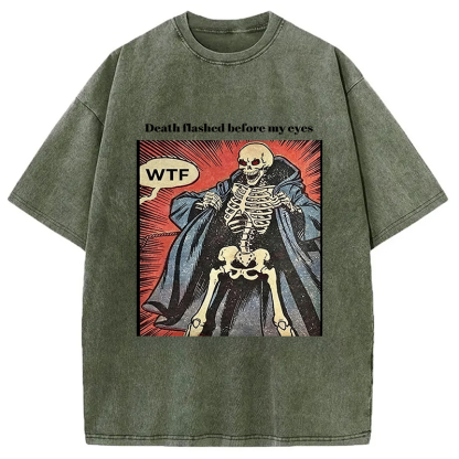 Tokyocanvas Death Flashed Before My Eyes Washed T-Shirt