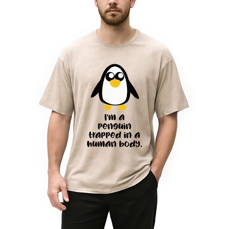 Tokyocanvas i'm A Penguin Washed T-Shirt