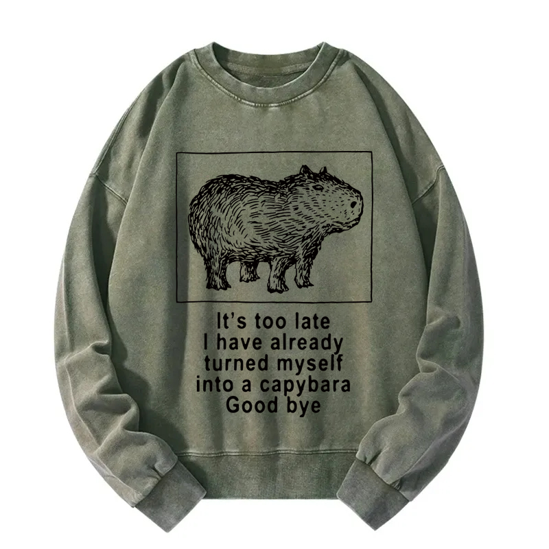 Tokyocanvas I Have Turned Myself Into A Capybara Washed Sweatshirt