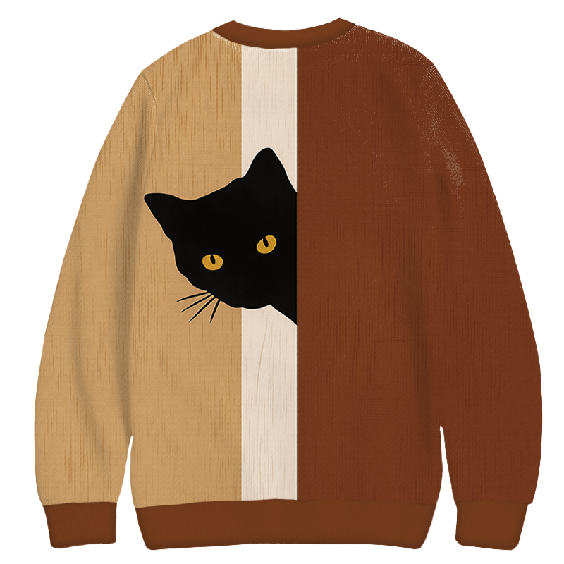 Tokyocanvas Black Cat is Watching Casual Ugly Sweatshirt