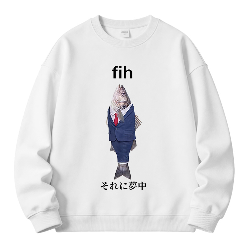 Tokyocanvas Stupid Fih Fleece Lined Sweatshirt