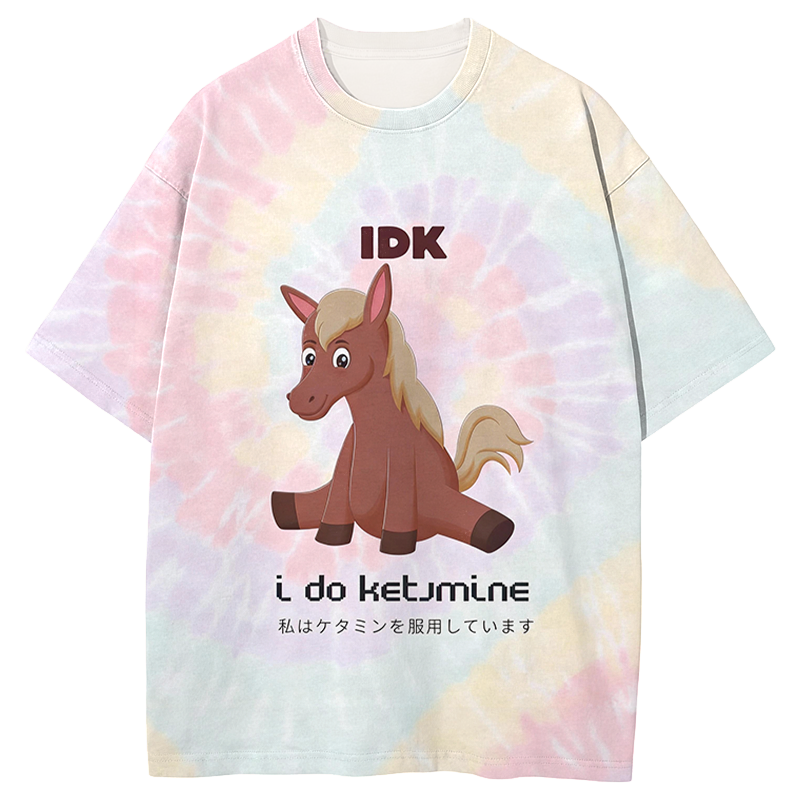 Tokyocanvas Funny Horse Graphic Print T-shirt