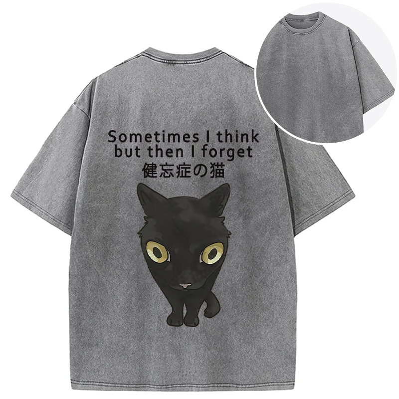 Tokyocanvas Amnesiac Cat Back Washed T-Shirt