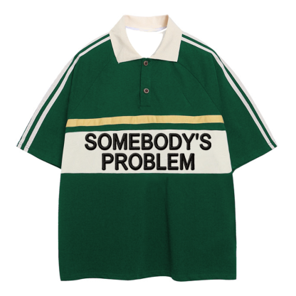 Tokyocanvas Somebody's Problem Polo Embroidered T-Shirt