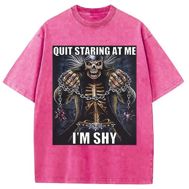 Tokyocanvas	 Quit Staring At Me Im Shy DTG Printing Washed T-Shirt