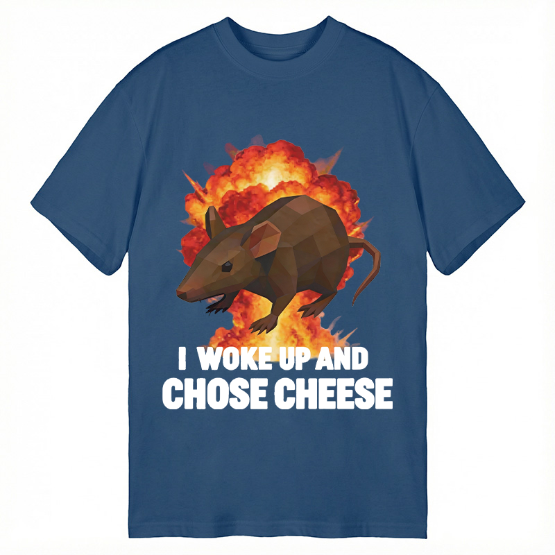 Tokyocanvas Woke Up and Chose Cheese Funny Rat Meme Classic T-Shirt