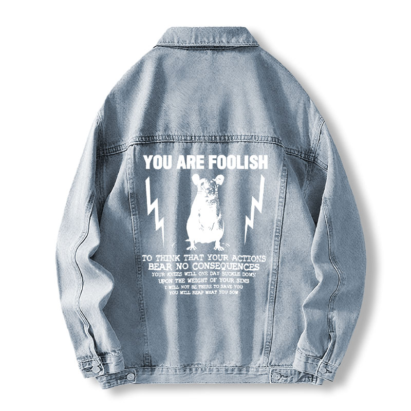 Tokyocanvas You Are Foolish Rat Meme Jean Jackets