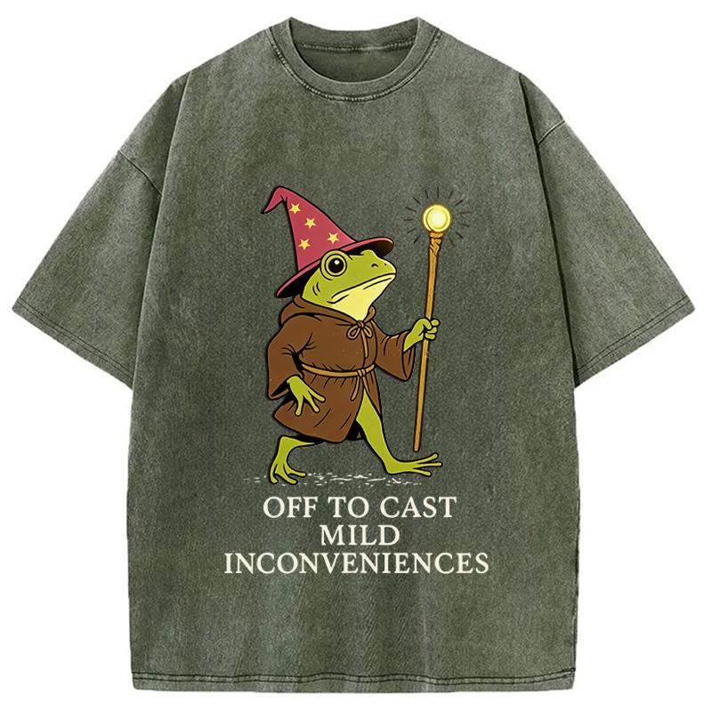 Tokyocanvas Funny DnD Frog Washed T-Shirt
