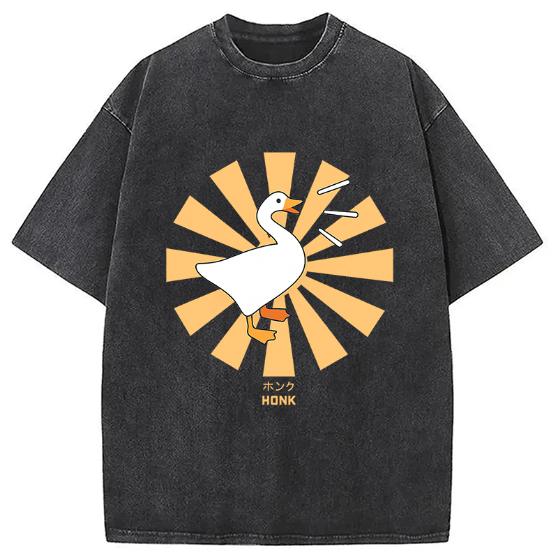 Tokyocanvas Honk Goose Japanese Washed T-Shirt