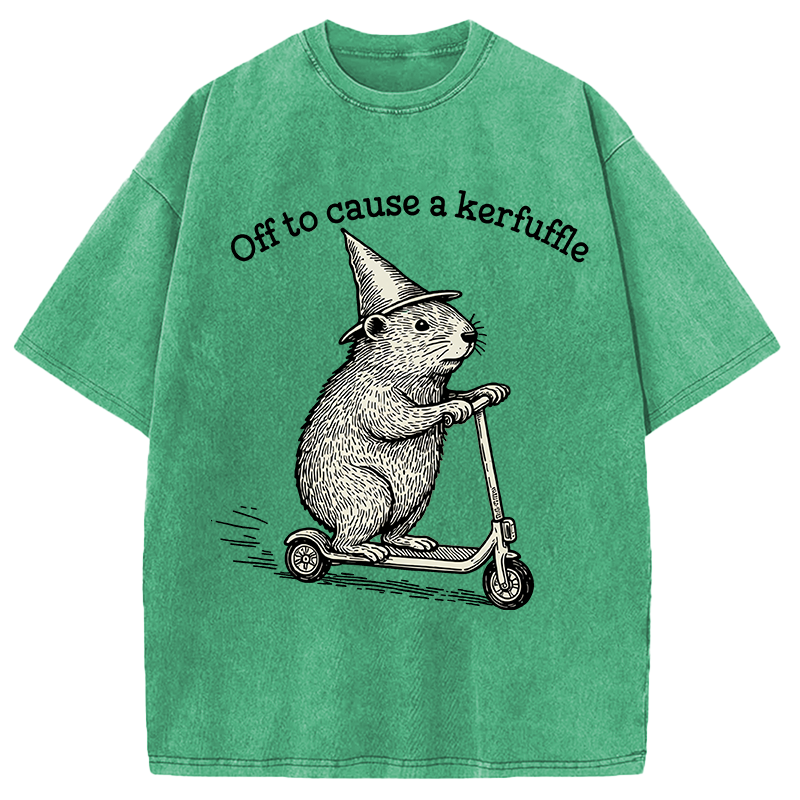 Tokyocanvas Off To Cause A Kerfuffle Washed T-Shirt