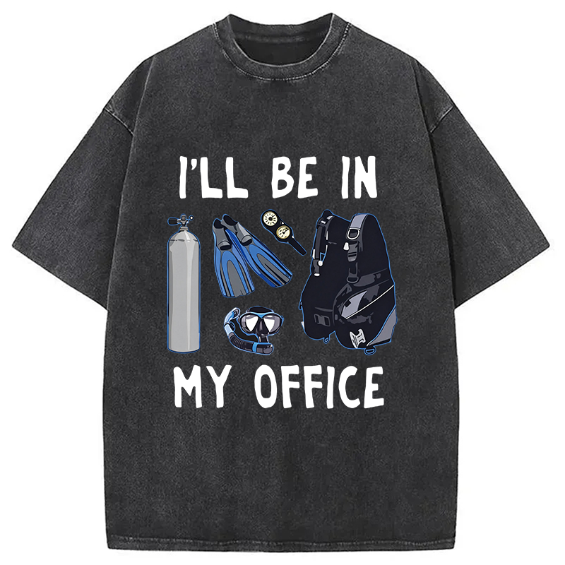 Tokyocanvas I'll be in My Office Scuba Diving Washed T-Shirt