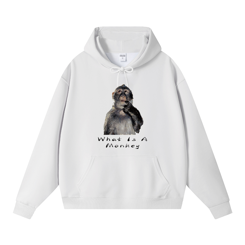 Tokyocanvas Funny Stupid Monkey Fleece Lined Hoodie