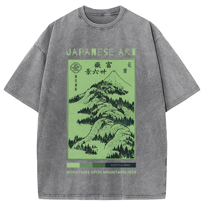 Tokyocanvas 36 Views of Mount Fuji Washed T-Shirt
