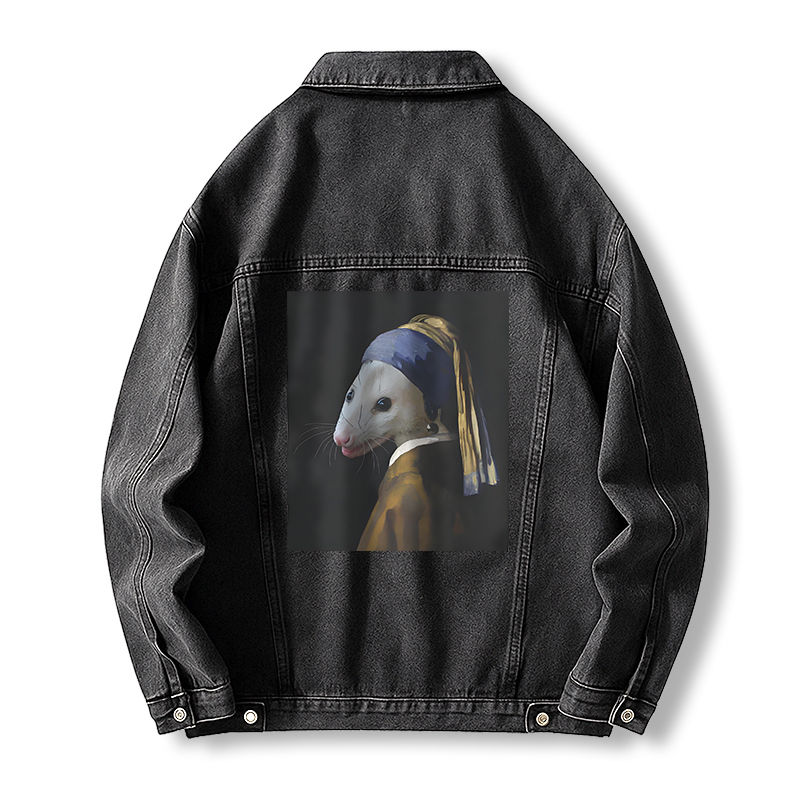 Tokyocanvas Opossum with Pearl Earring Jean Jackets