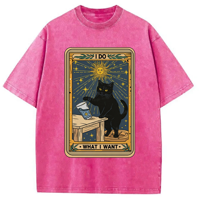 Tokyocanvas I Do What I Want Cats Tarot Washed T-Shirt