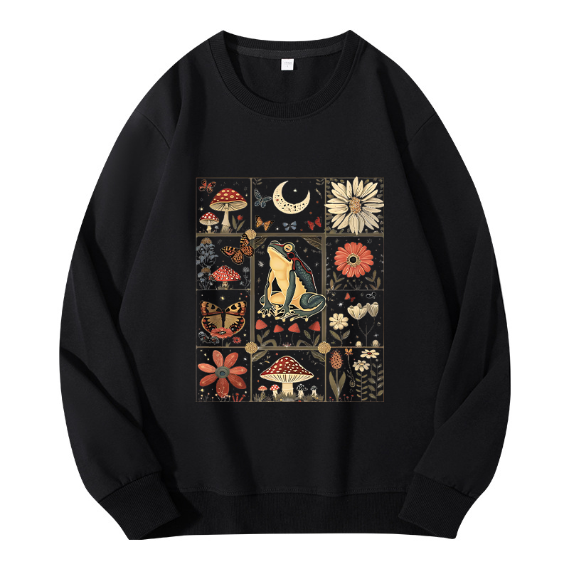 Tokyocanvas Celestial Frog Goblincore Mushroom Classic Sweatshirt