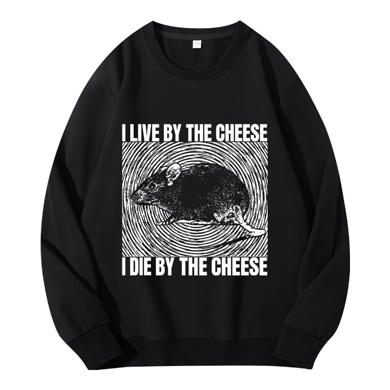 Tokyocanvas I Live By The Cheese Rat Classic Sweatshirt