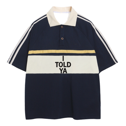 Tokyocanvas I TOLD YA Polo Embroidered T-Shirt