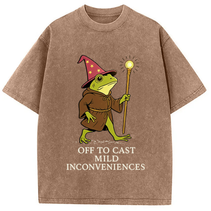 Tokyocanvas Funny DnD Frog Washed T-Shirt