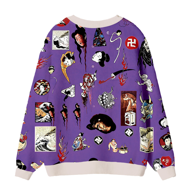 Tokyocanvas Ghost Aloha Ugly Cardigan Sweatshirt