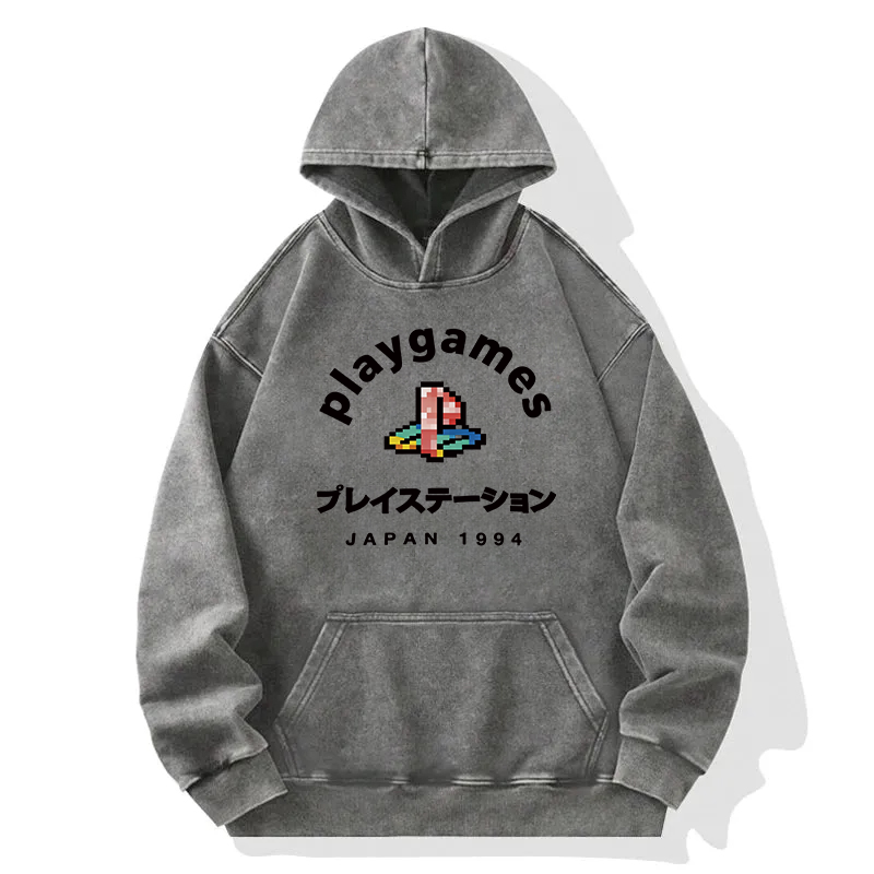 Tokyocanvas Play Games Japan Washed Hoodie