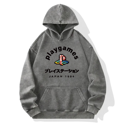 Tokyocanvas Play Games Japan Washed Hoodie