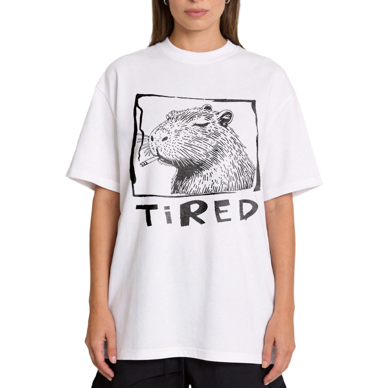 Tokyocanvas Tired Life Funny Capybara Art Classic T-Shirt