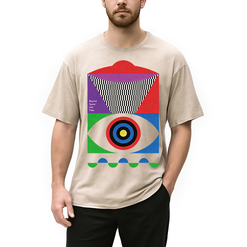 Tokyocanvas Abstract Minimalist Eye Washed T-Shirt