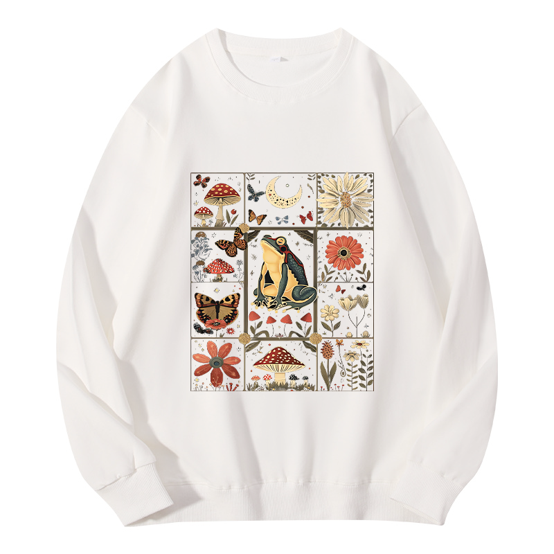 Tokyocanvas Celestial Frog Goblincore Mushroom Classic Sweatshirt