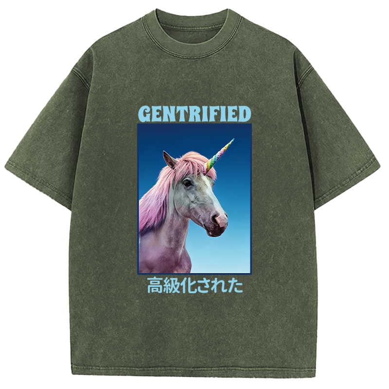 Tokyocanvas I Support Tiny Horse Rights Washed T-Shirt