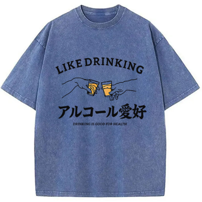 Tokyocanvas Like Drinking Washed T-Shirt