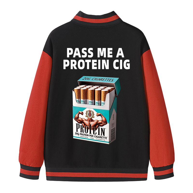 Tokyocanvas Pass Me A Protein Varsity Jacket