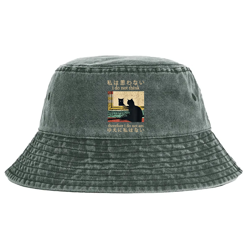 Tokyocanvas I Do Not Think Therefore I Do Not Am Washed Bucket Hat