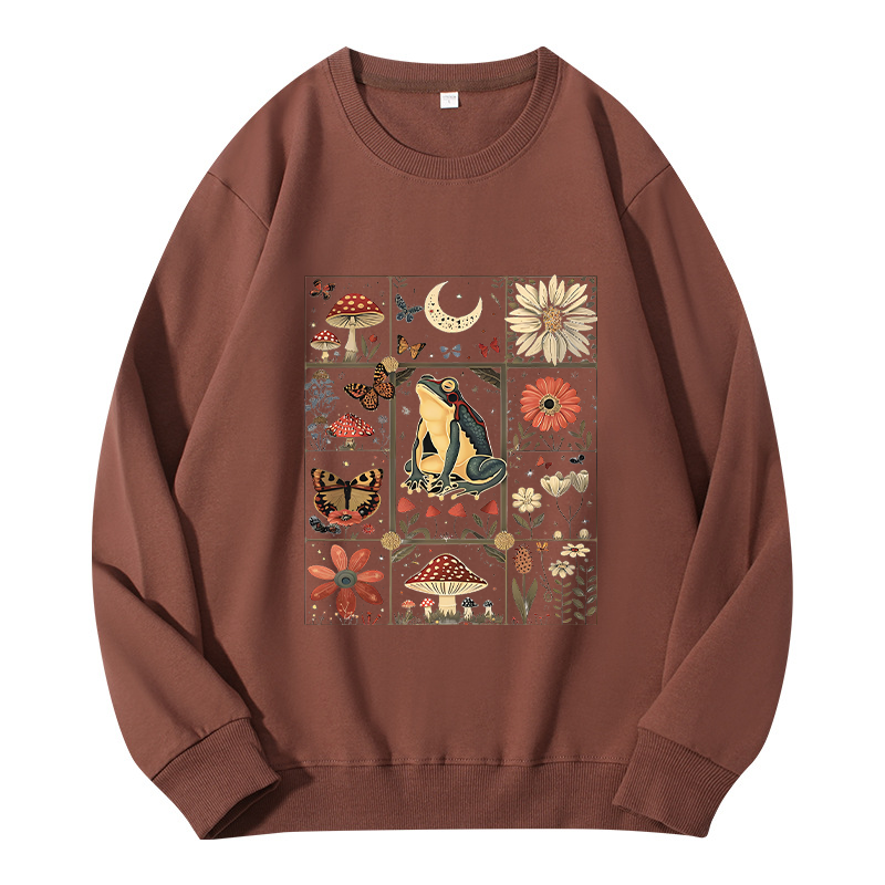 Tokyocanvas Celestial Frog Goblincore Mushroom Classic Sweatshirt