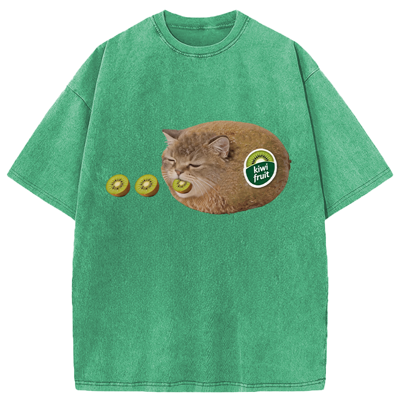Tokyocanvas The Cat That Vomits Kiwis Washed T-Shirt