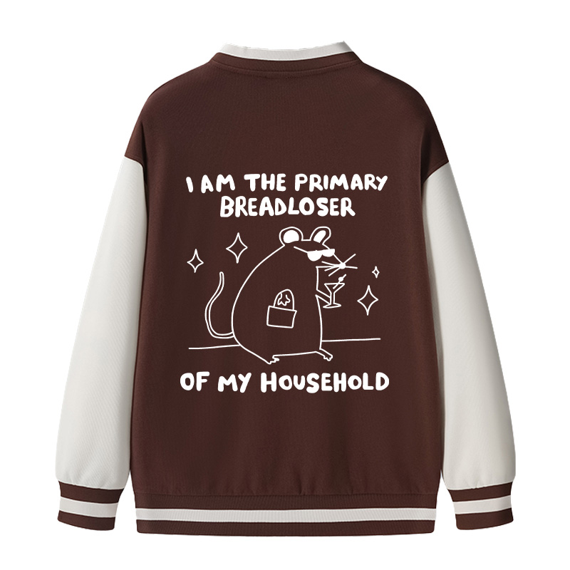 Tokyocanvas I Am the Primary Breadloser of My Household Varsity Jacket