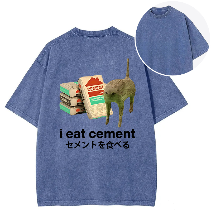 Tokyocanvas Benadryl Meme Cat Back Washed T-Shirt