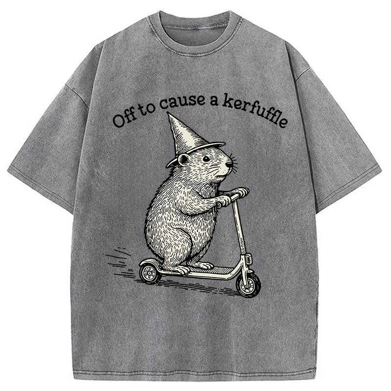 Tokyocanvas Off To Cause A Kerfuffle Washed T-Shirt