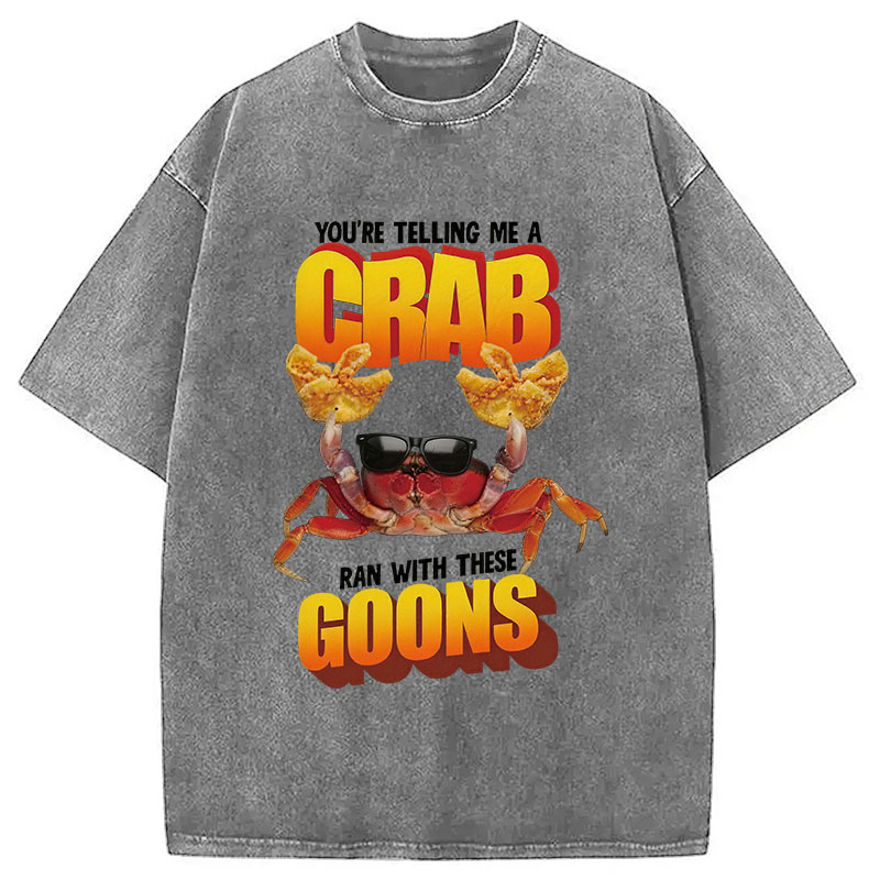Tokyocanvas A Crab Ran With These Goons Washed T-Shirt