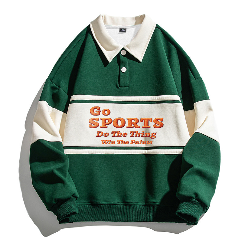 Tokyocanvas Go Sports Do Thing Win The Points Polo Embroidered Sweatshirt