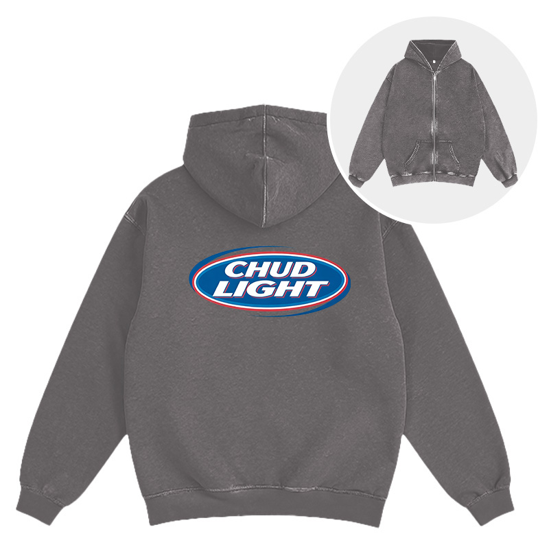 Tokyocanvas Chud Light Washed Zip Hoodie