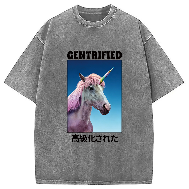 Tokyocanvas I Support Tiny Horse Rights Washed T-Shirt