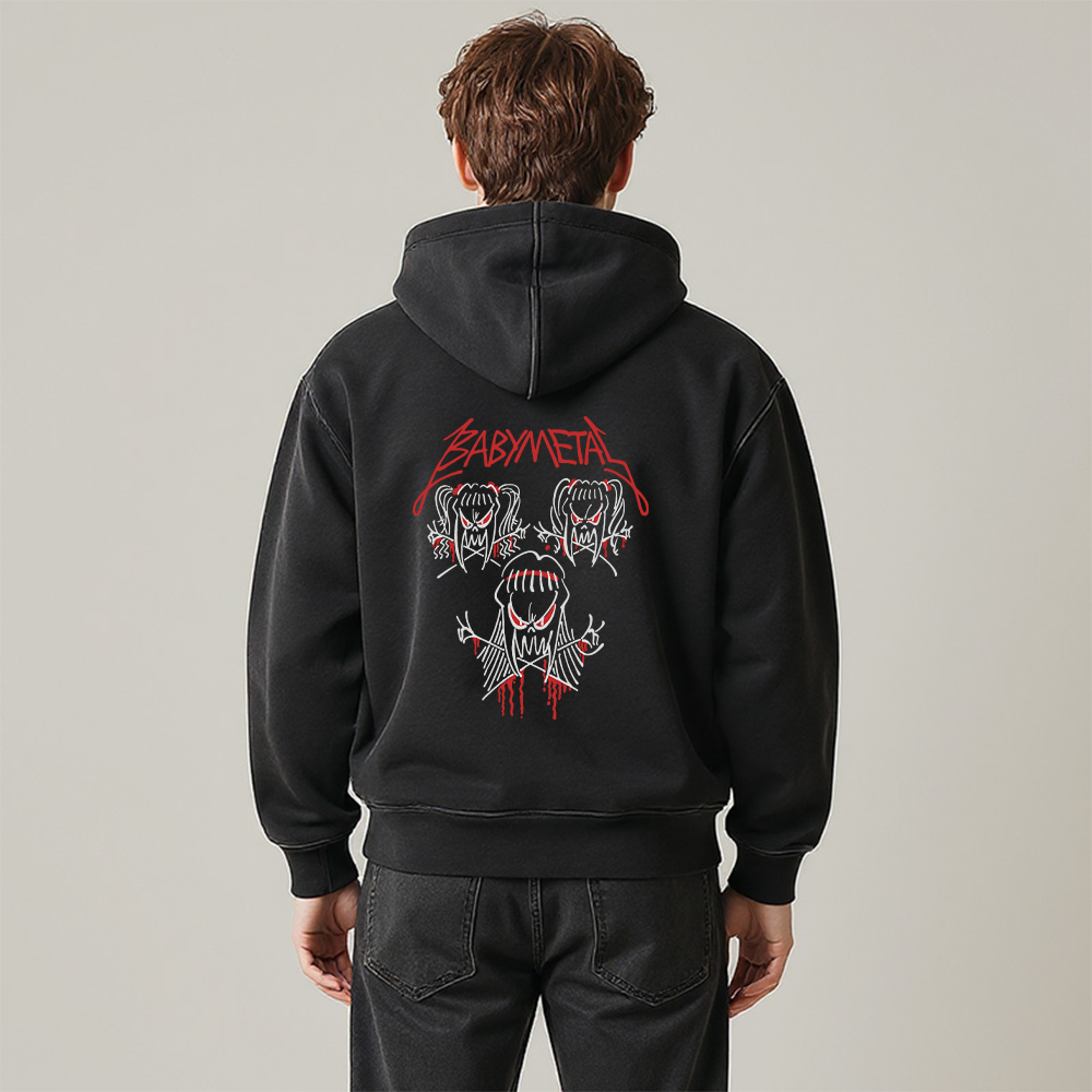 Tokyocanvas Trio Baby Metal Vintage Washed Zip Hoodie