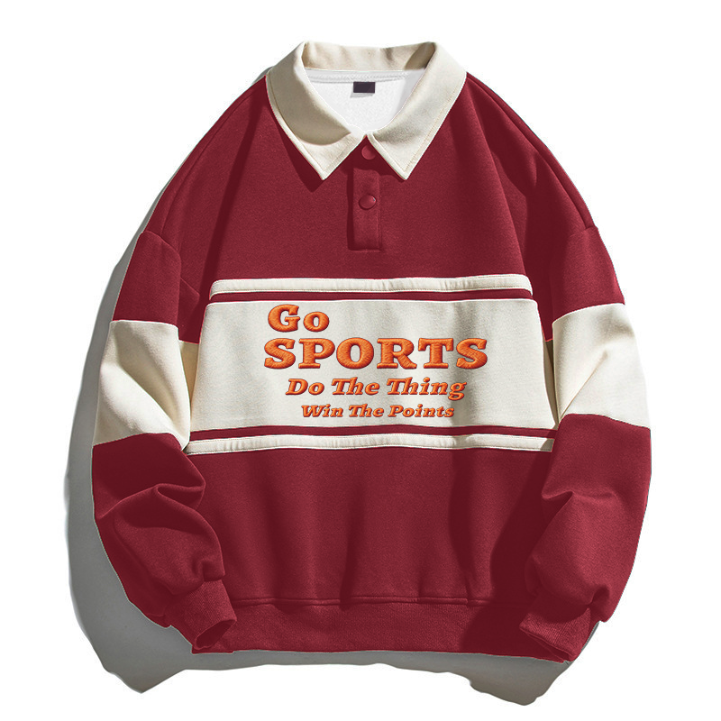 Tokyocanvas Go Sports Do Thing Win The Points Polo Embroidered Sweatshirt