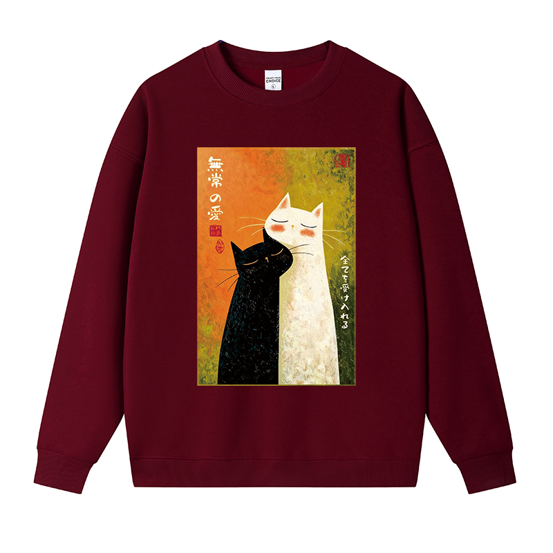 Tokyocanvas All Embraced by Transient Love Fleece Lined Sweatshirt